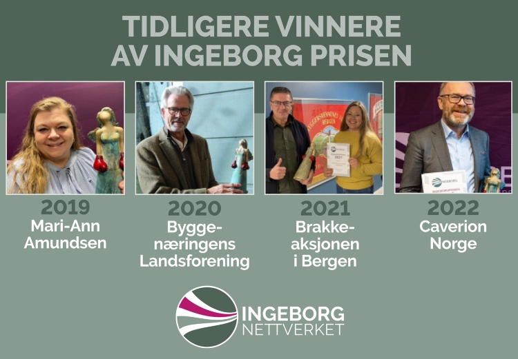 Tidligere vinnere av Ingeborg-nettverket. RørNorge er strategisk partner.