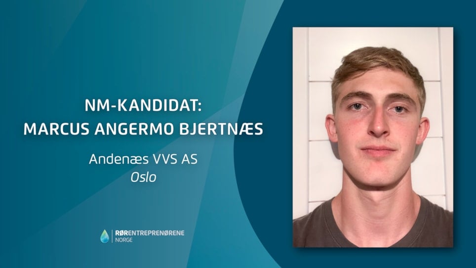 Marcus Angermo Bjertnæs, kandidat i Rørlegger-NM