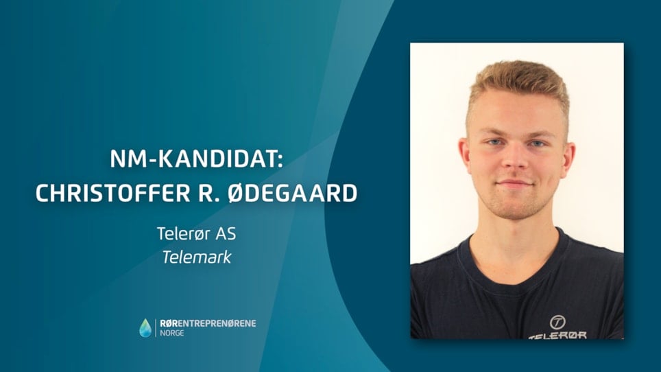 Christoffer Rømhild Ødegaard kandidat i Rørlegger-NM, han er lærling i Telerør AS, og representerer Telemark.