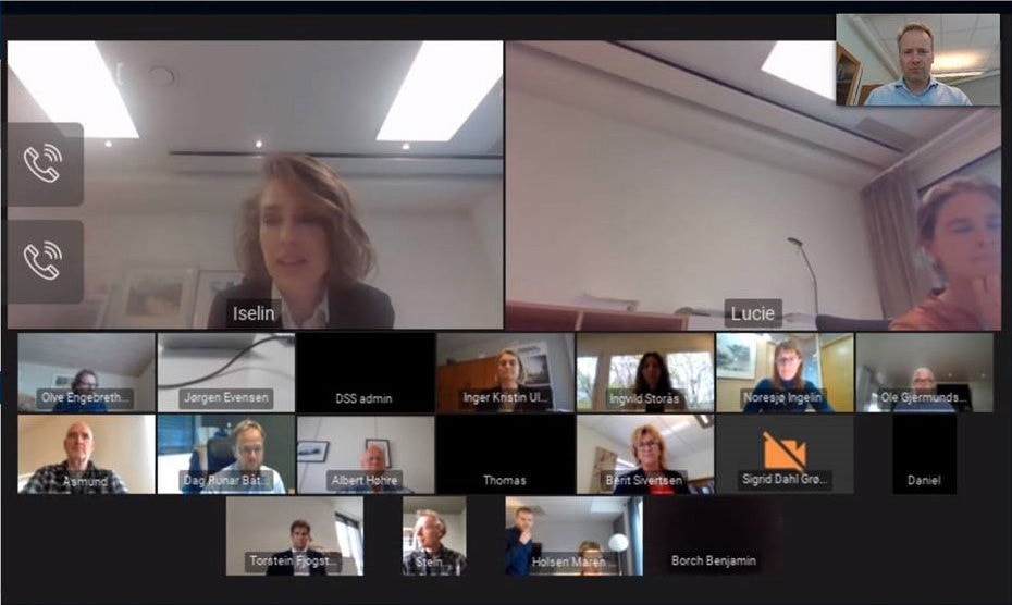 Fra digitalmøte med næringsministeren (foto: RørNorge)