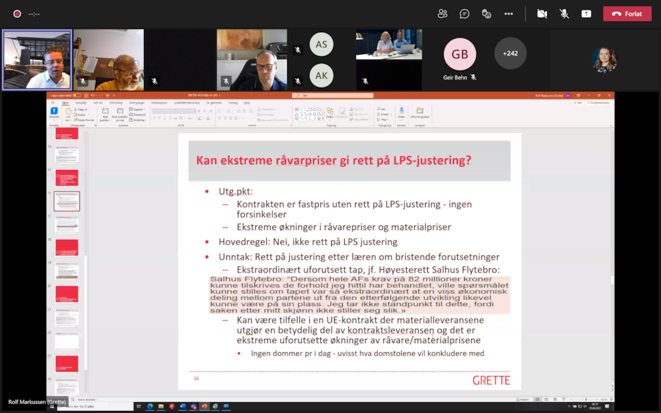 Skjermbilde av webinaret